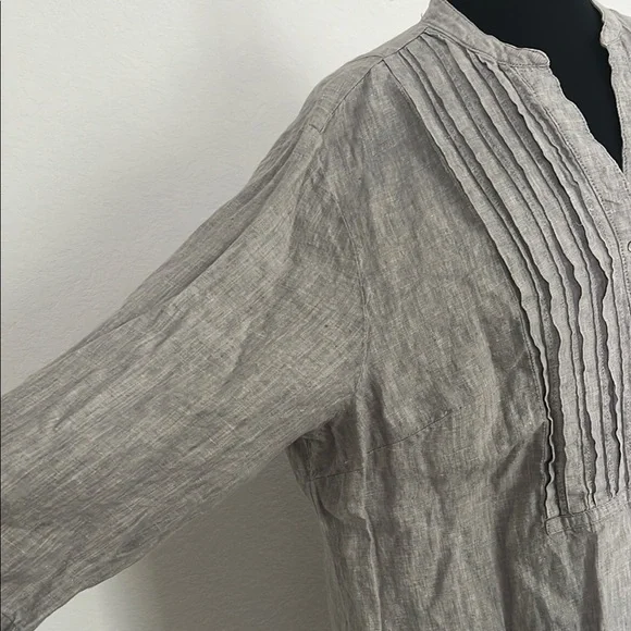 Ruby Rd Gray Linen Top - Picture 4 of 13